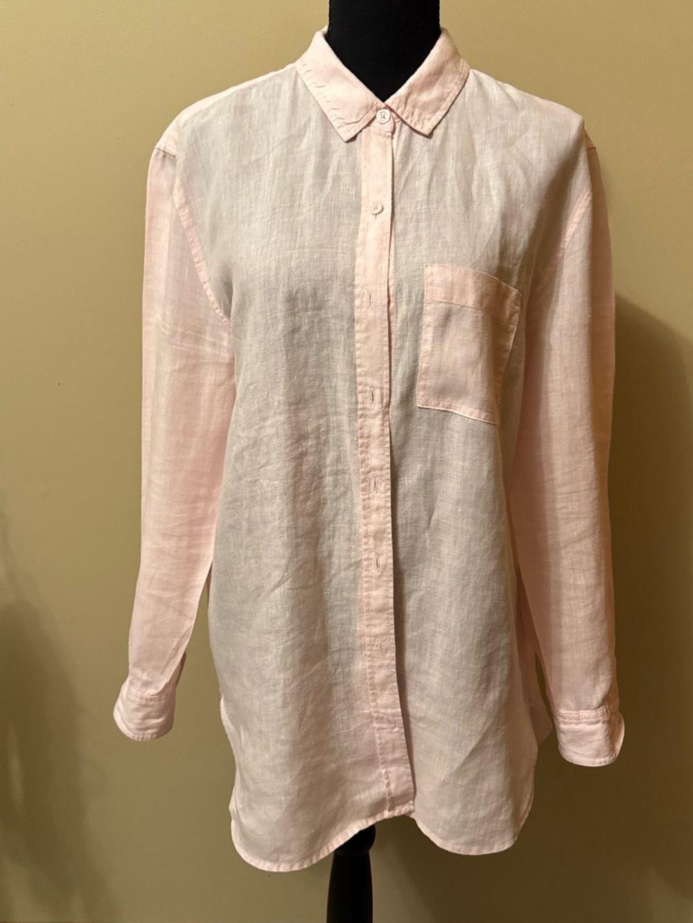 Joules Light Pink Linen Button-Front Shirt